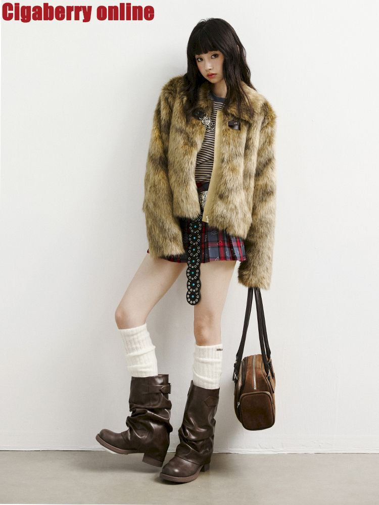 짧은 재킷 모피 코트 [S0000011426]