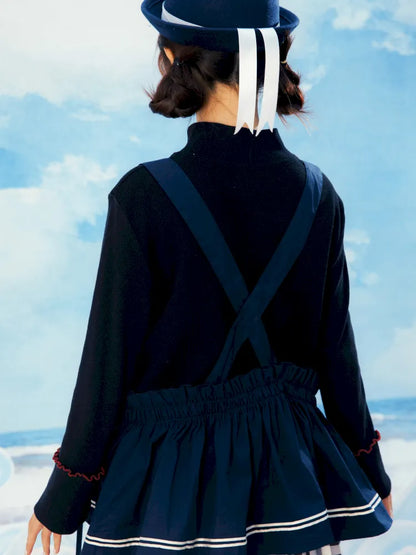 Navy Blue Layered Vest Apron【s0000014156】