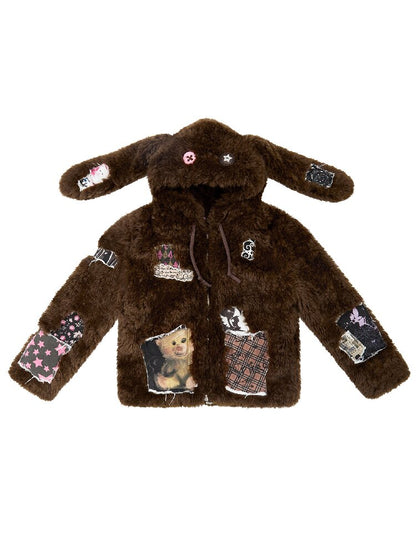 Rabbit Patch Fur Jacket【s0000019136】