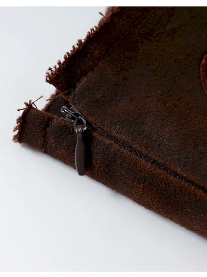 Asymmetrical Suede Skirt【s0000014111】