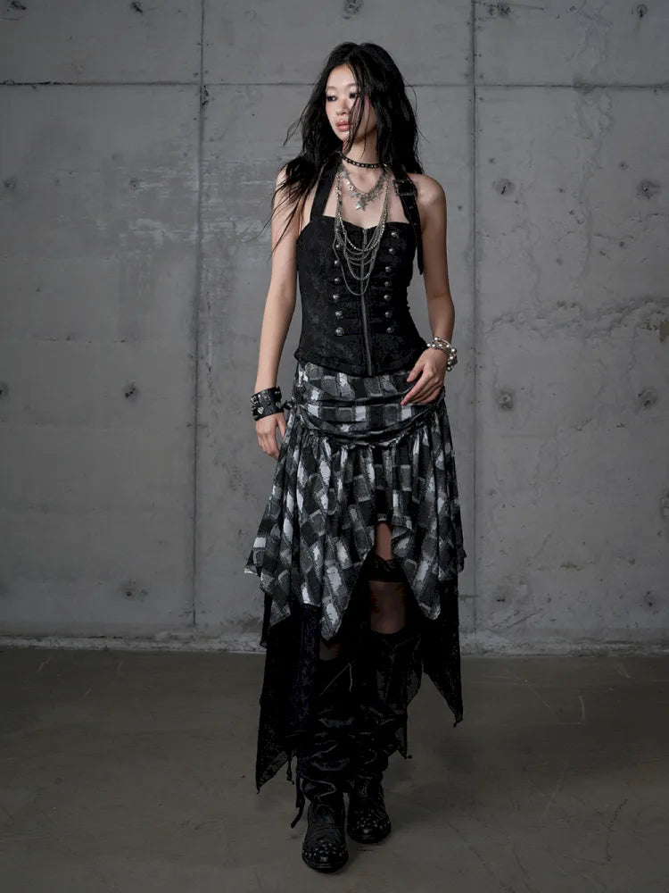 Asymmetrical Halter Neckline Dress【s0000013942】