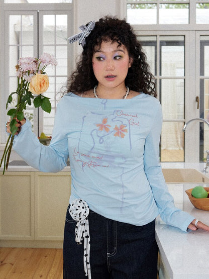 Printed Tencel Linen Loose Tee【s0000016654】