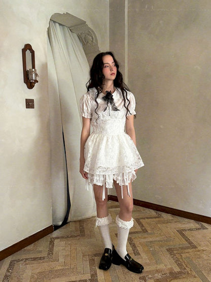 Double-layer bow-tie short skirt【s0000012764】