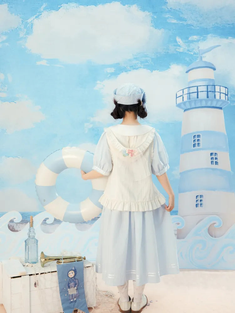 Blue and White Striped Dress【s0000014154】