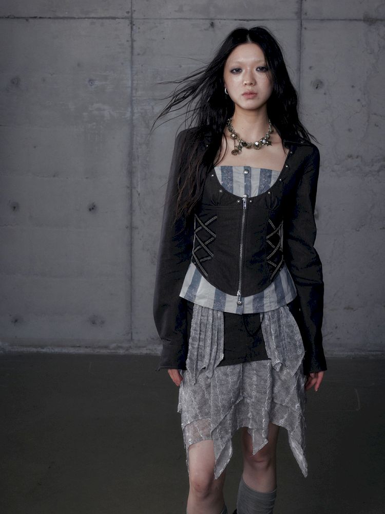 Short low collar long sleeve shirt【s0000013478】