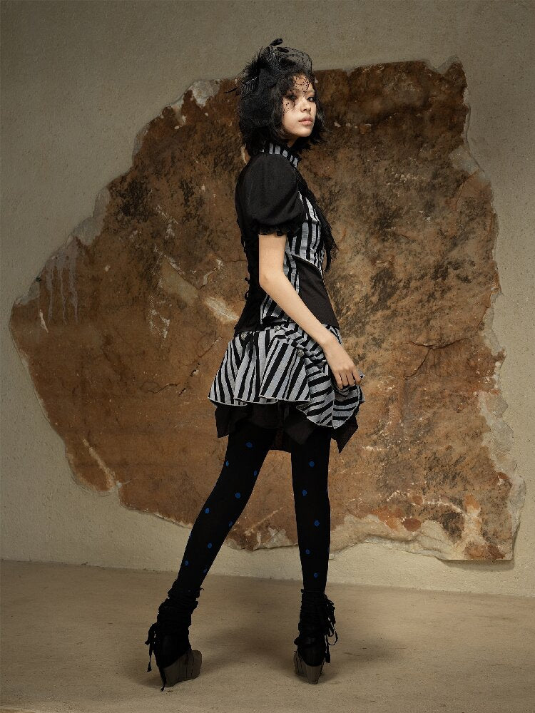 Court Style Dark Punk Puff Shirt【s0000016888】