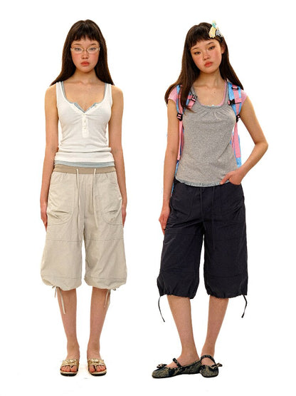 Threaded Waist Drawstring Pants【s0000017438】