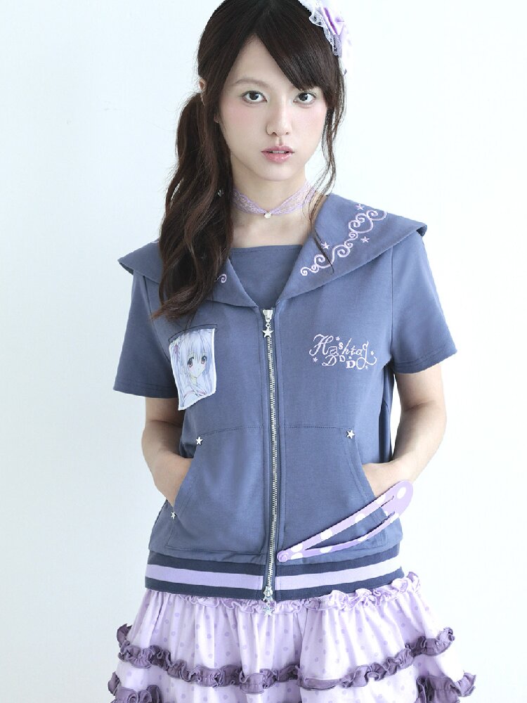 Short Sleeve Polka Dot Cardigan【s0000017473】
