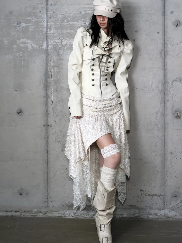 Stand Collar Ultra-Short Leather Jacket【s0000013950】