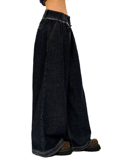 Waist Raw Lace Loose Jeans【s0000016071】