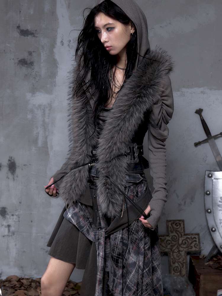 Tie-Front Shearling Vest【s0000014459】