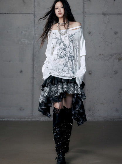 Heavy leather bustier skirt【s0000013467】