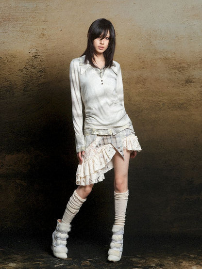 Double Layer Lapel Knit Inner Top【s0000011809】