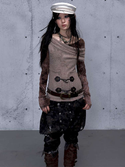 Wasteland Vintage Patchwork Knit Top【s0000014933】