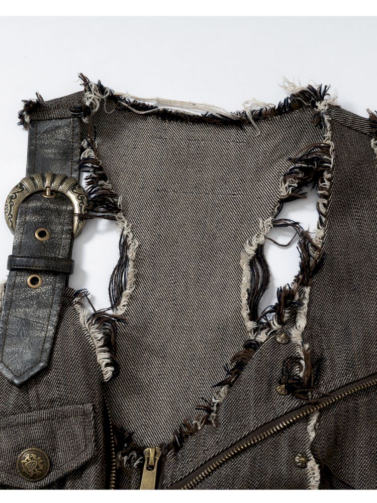 Stacked Waisted Irregular Vest【s0000013472】