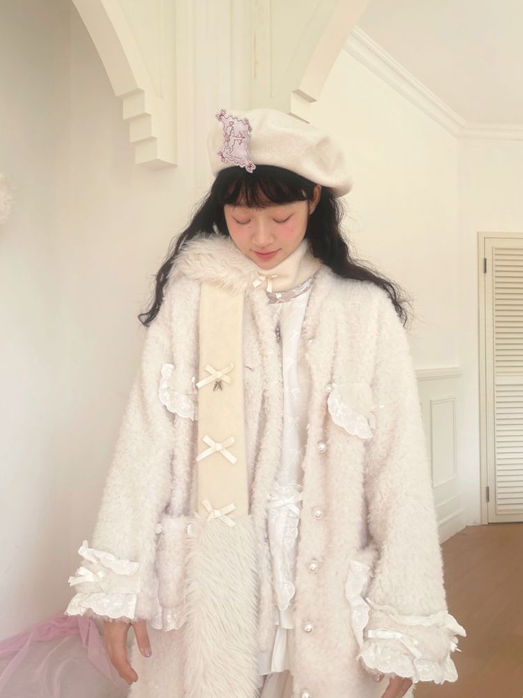 Long Warm Bow Coat Jacket【s0000010884】