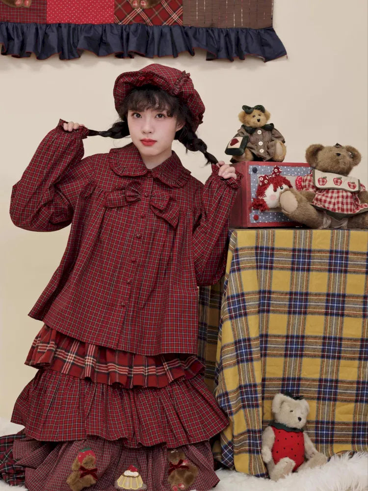 Lace Bow Octagonal Elastic Beret【s0000014177】