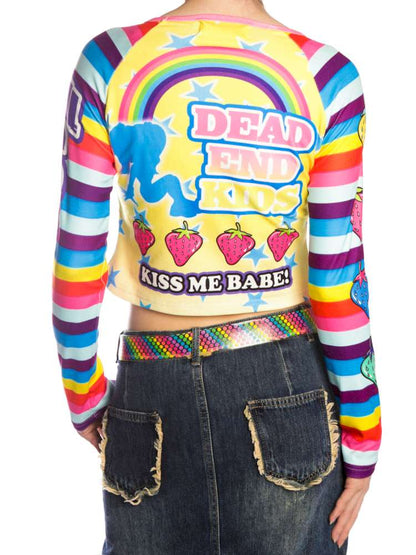 Sweet Cool Y2K Subculture Print Short Top【s0000014907】