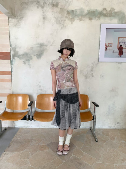 Cross Streamer Leopard Midi Skirt【s0000018088】