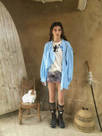 Forest Elf Print Long Sleeve T-Shirt【s0000014898】