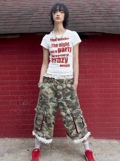 Letter Print Short Sleeve T-Shirt【s0000012423】