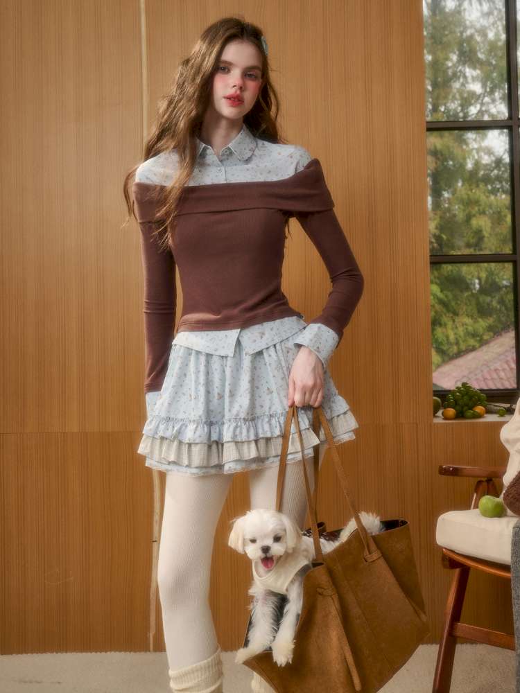 Tundra Patchwork Top Lace Skirt【s0000014881】