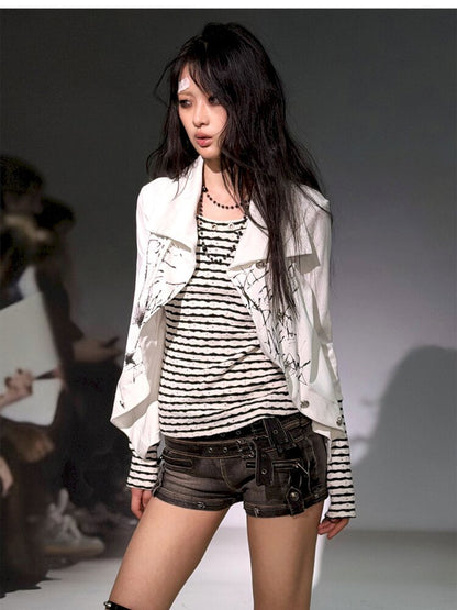 Layered Patchwork Striped Cardigan【s0000015451】