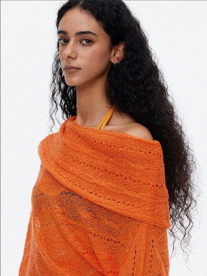 One Shoulder Cut Out Cable Knit【s0000015930】