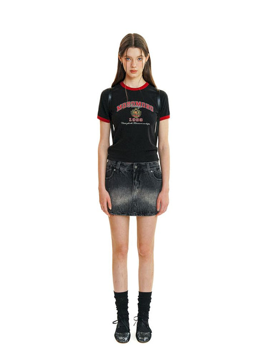 College style collision colour short sleeve T-shirt【s0000008600】