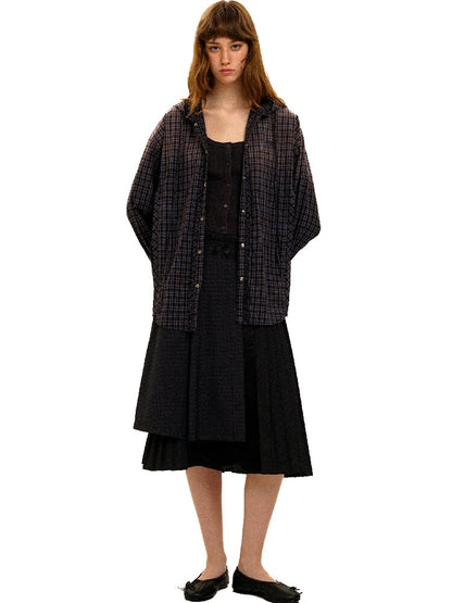 Plaid Puff Sleeve Skirt Set【s0000017925】