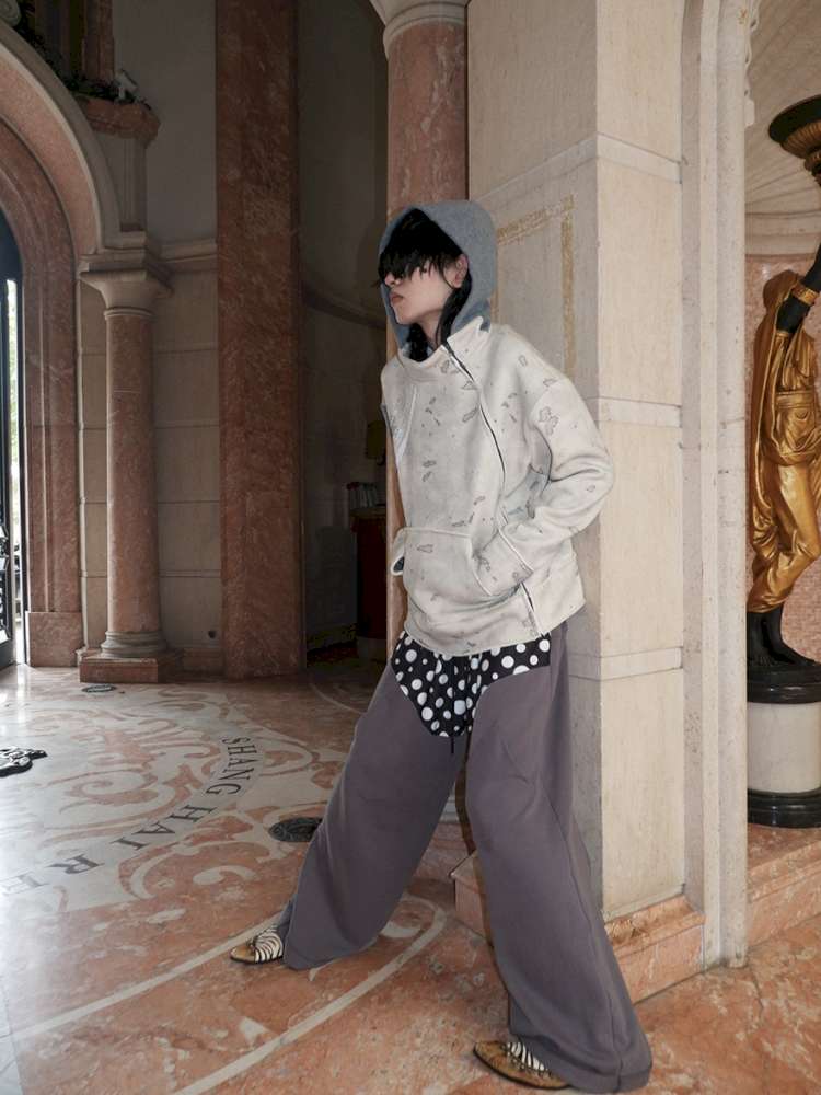 Polka Dot Paneled Wide Leg Pants【s0000015150】