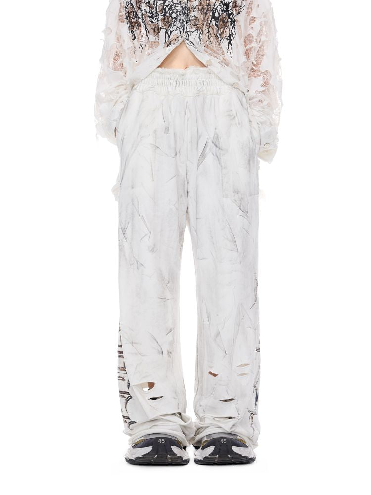 Irregular Hole Rock Punk Loose Pants【s0000012986】