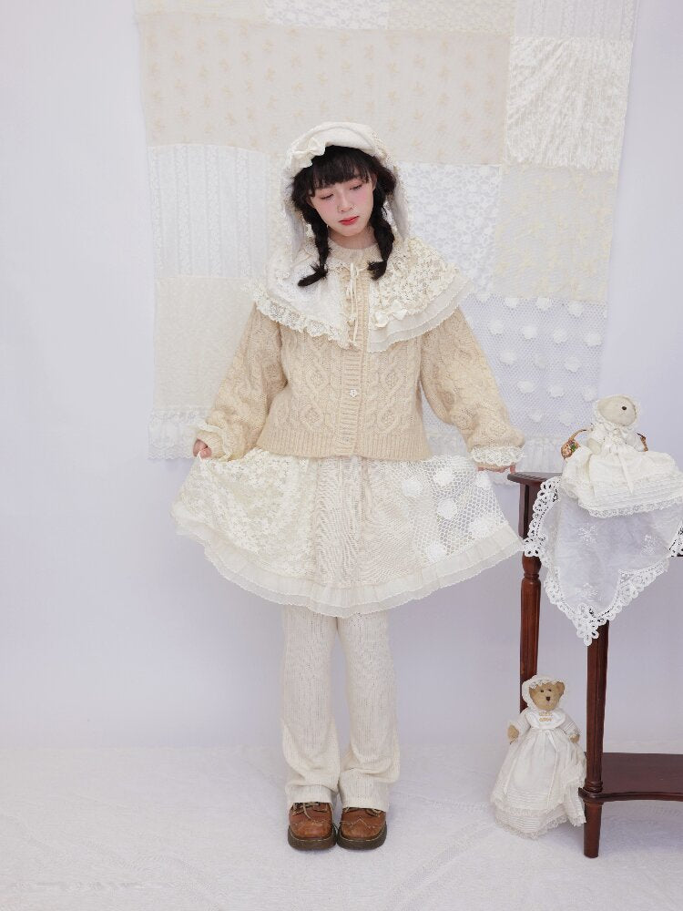 Handmade Lace Twist Knit Sweater【s0000016502】