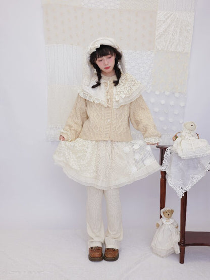 Handmade Lace Twist Knit Sweater【s0000016502】
