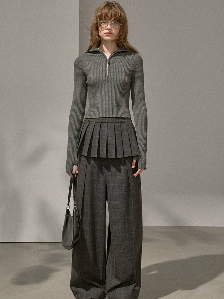 Zipper Stand Collar Base Layer Sweater【s0000014391】