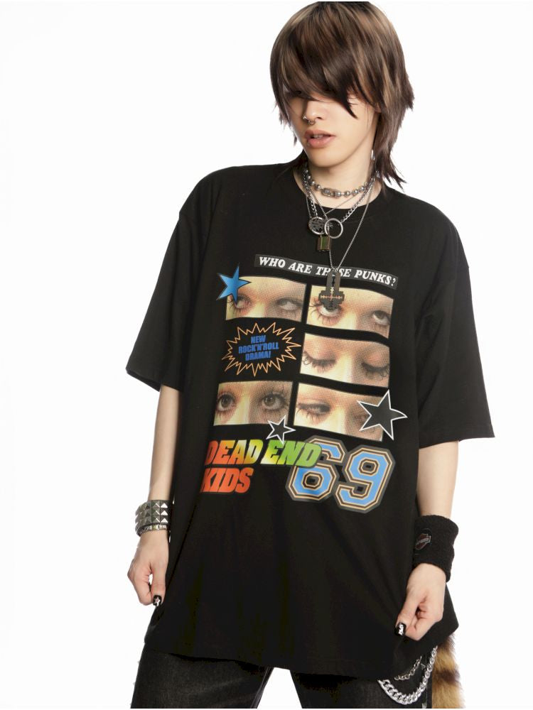 Hip Hop Trend Couple Loose Multicolor T-Shirt【s0000013603】
