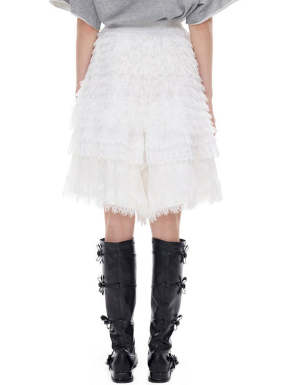 Lace layered loose punk ballet casual pants【s0000012980】