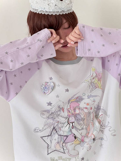 Star Drop-Shoulder Long-Sleeve Sweatshirt【s0000014439】