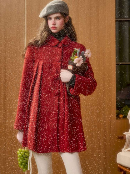 Christmas New Year Woolen Cloak Two-Piece【s0000014892】