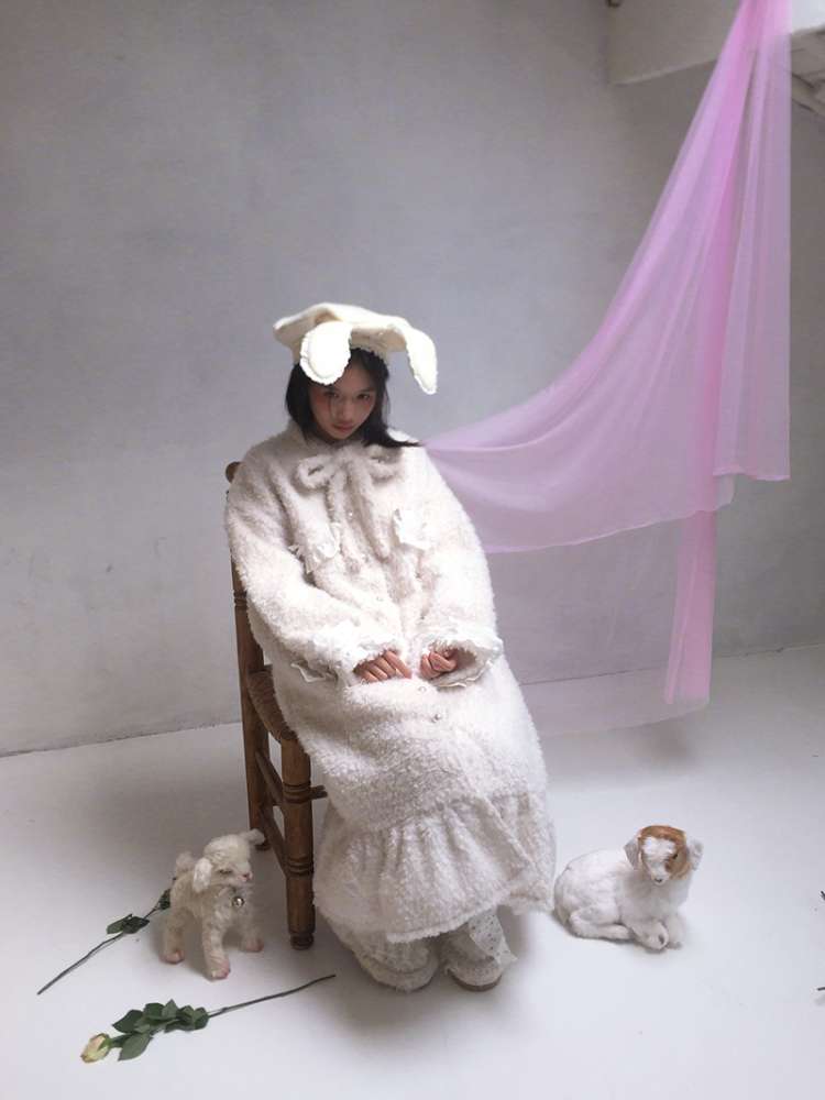 Rabbit-Eared Bendable Lace Beret【s0000014524】