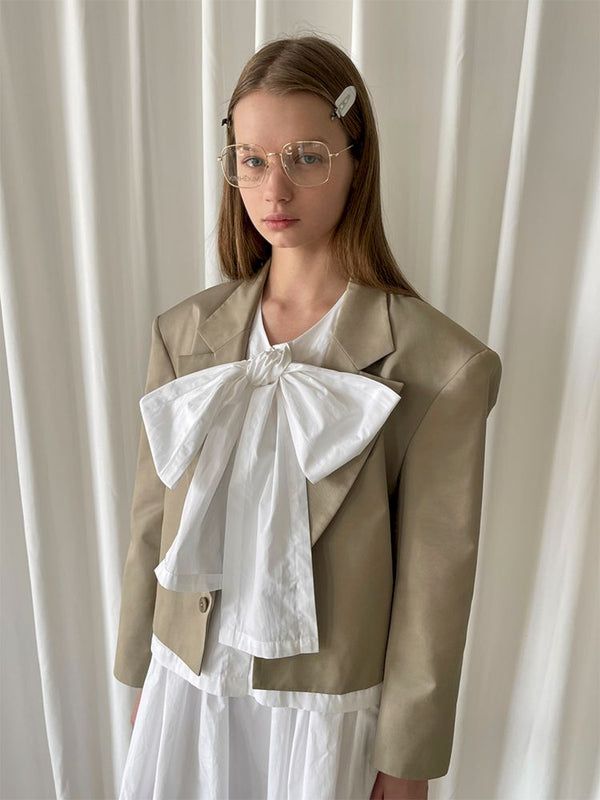 Shinghee Button Suit T Whith Whide Shol at R [S000007457]