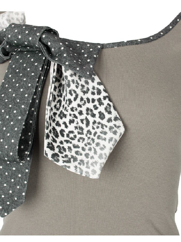 Leopard Polka Dot Patchwork T-Shirt【s0000018083】