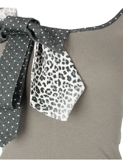 Leopard Polka Dot Patchwork T-Shirt【s0000018083】