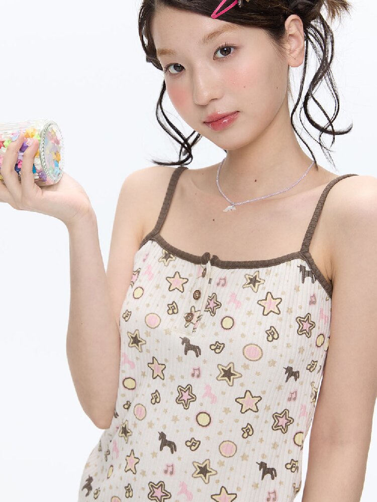 Star Polka Dot Contrasting Vest【s0000016387】