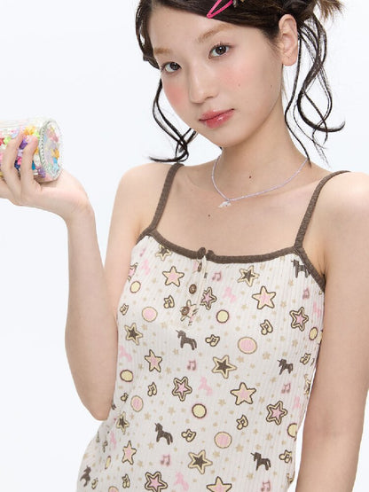 Star Polka Dot Contrasting Vest【s0000016387】