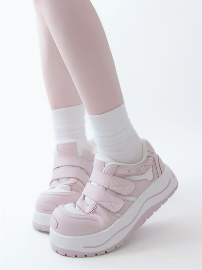 Lace-up thick-soled sneakers【s0000012963】