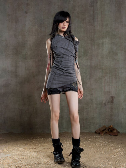 Irregular Pleated Multi-Wear Vest【s0000012658】