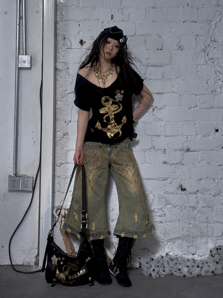 Large neckline loose-fitting T-shirt【s0000012799】