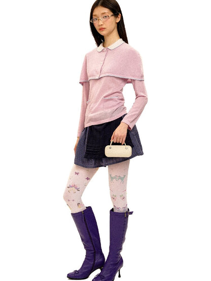 Tuck Pleated Faux Two-Piece Skirt【s0000017420】