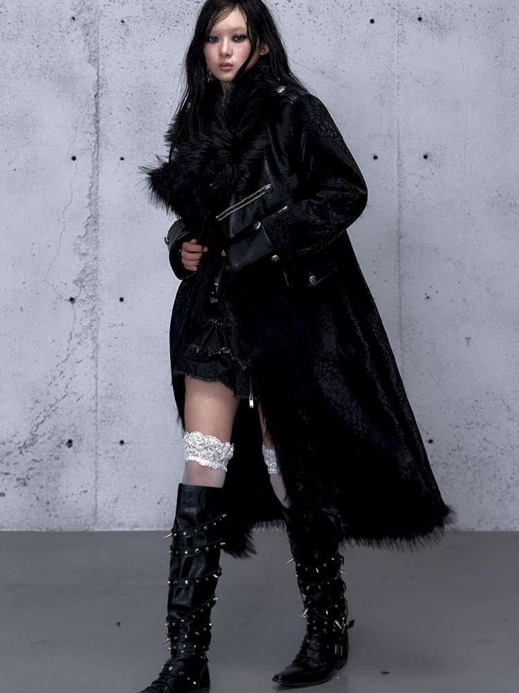 Dark Court Leopard Suede Fur Coat【s0000014925】